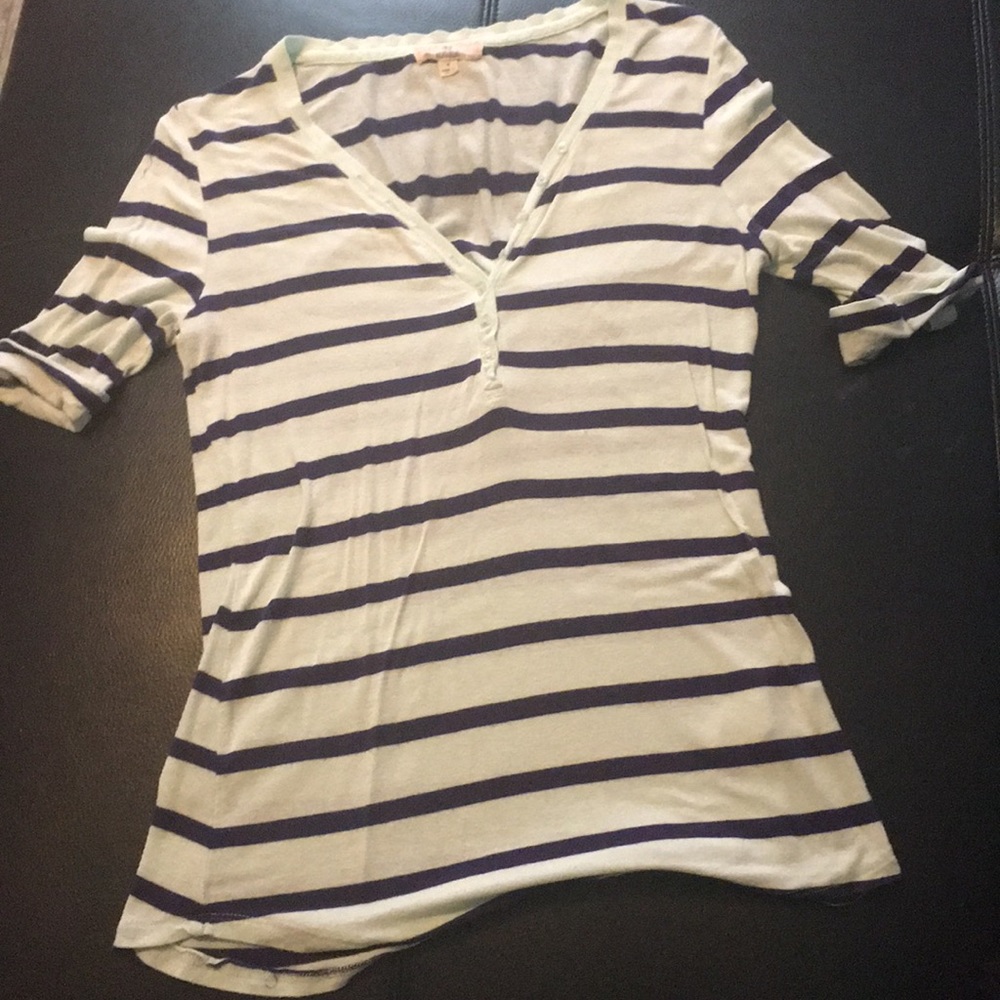 Navy and light blue stripe shirt